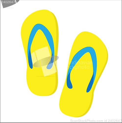 Image of beautiful beach slippers isolated