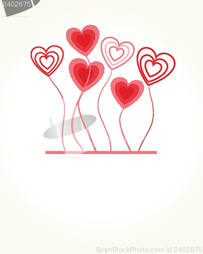 Image of Greetings card with floral hearts
