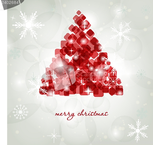 Image of Christmas background with Christmas tree, vector illustration.