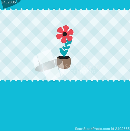Image of Vector illustration of growing plant  flower in pot.