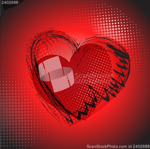 Image of Vector background with vintage heart