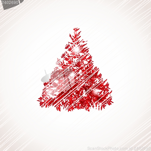 Image of Christmas background with Christmas tree, vector illustration.