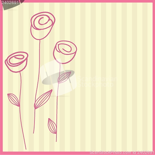 Image of Retro card with vintage rose