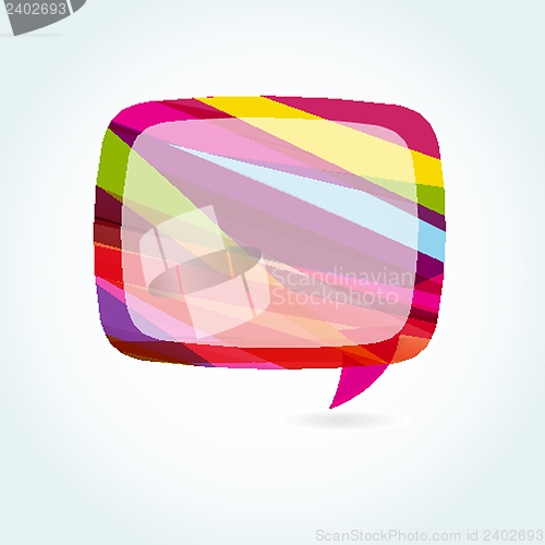 Image of Speech cloud bubble. Green vector background