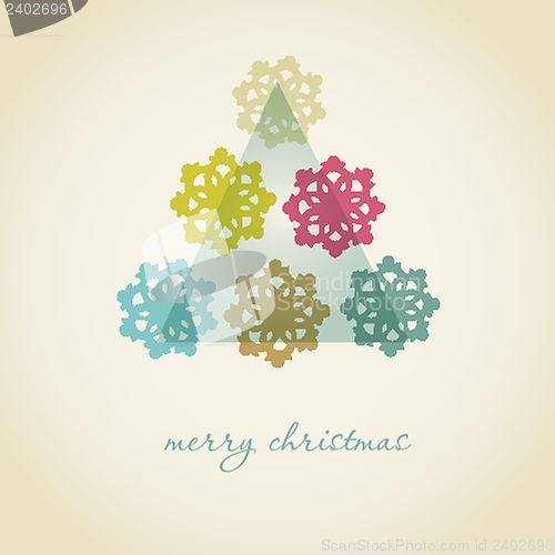 Image of Christmas background with Christmas tree, vector illustration.