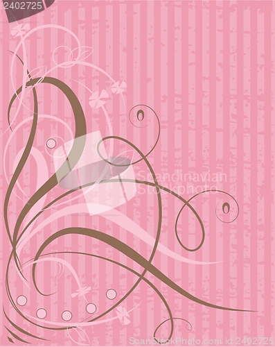Image of Vintage floral card with handdrawn flowers