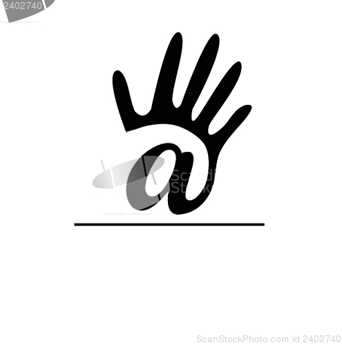 Image of E - Hand-written alphabet isolated over the white background