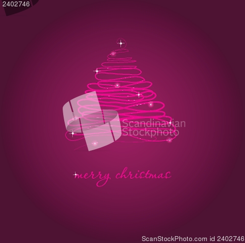 Image of Christmas background with Christmas tree, vector illustration.