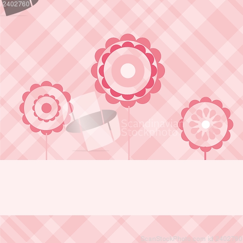 Image of Vintage card with hand drawn flowers