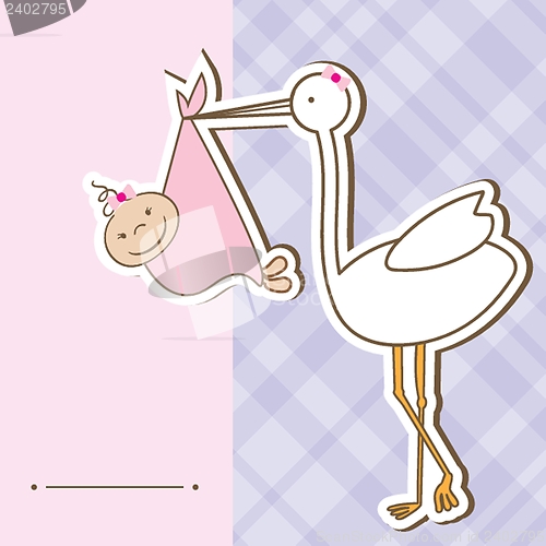 Image of Stork bring baby girl