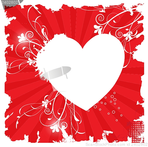 Image of Cute vector background with vintage hearts