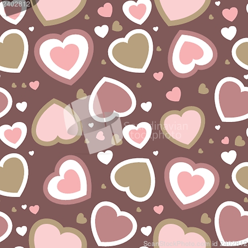 Image of Seamless pattern with hearts and flowers