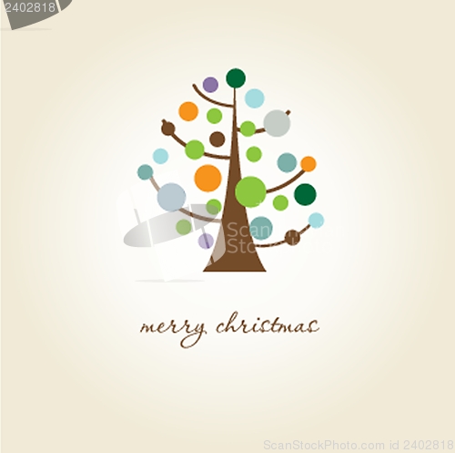 Image of Christmas background with Christmas tree, vector illustration.