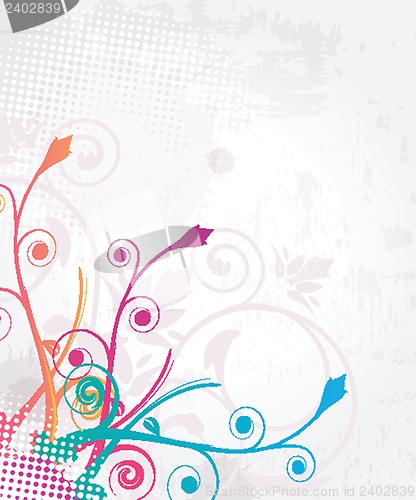 Image of Abstract background with grey flowers
