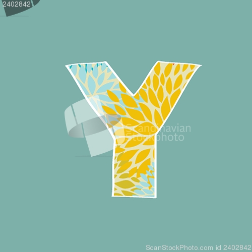 Image of Grunge Vector Letter. Green Eco Style. Font Symbol Y.