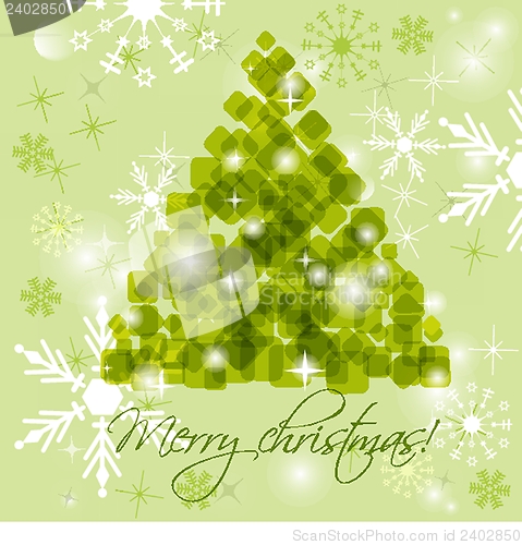Image of Christmas background with Christmas tree, vector illustration.