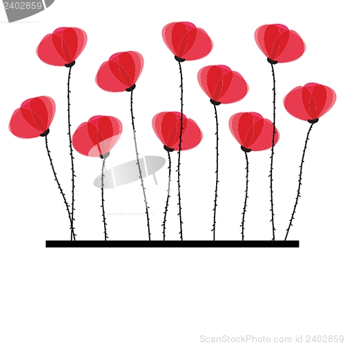 Image of Spring card with beauty poppies.