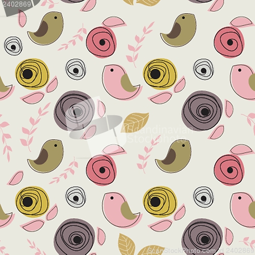 Image of Vintage seamless background with birds