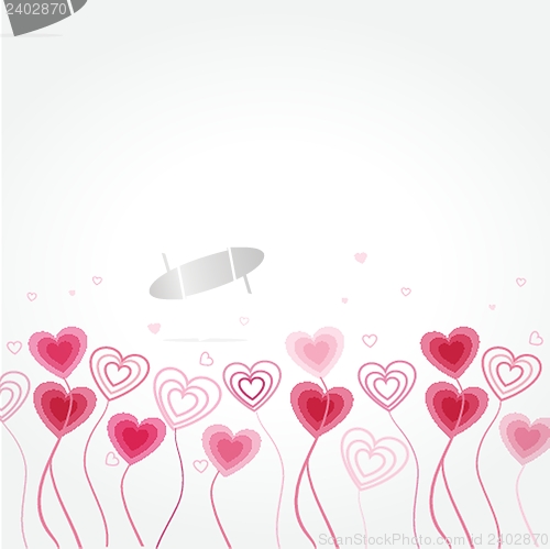 Image of Greetings card with floral hearts