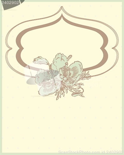 Image of Vintage vector frame on  beautiful background