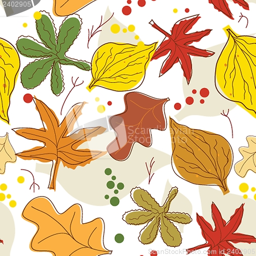 Image of Floral seamless pattern in autumn colors