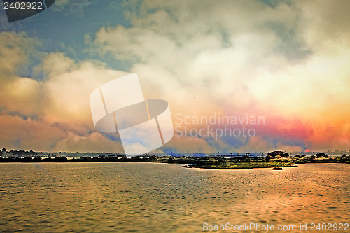 Image of Sunset on the Tejo river.