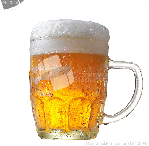 Image of mug of beer on white background