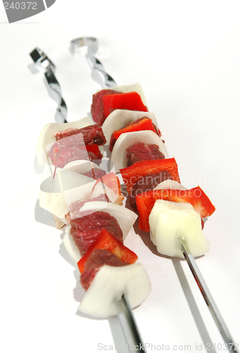 Image of Kebabs over white