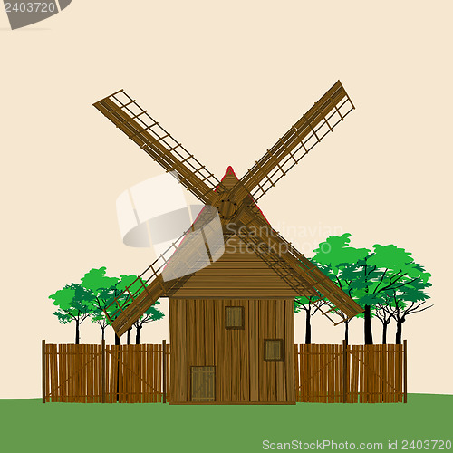 Image of Windmill and garden