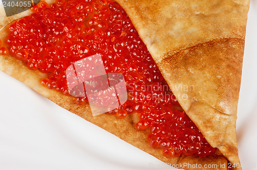 Image of Pancake with red caviar