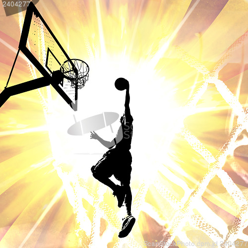 Image of Fiery Basketball Slam Dunk