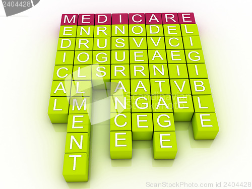 Image of Medicare Word Cloud Concept with great terms such as health