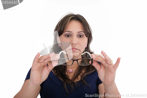 Image of Woman testing her new lenses