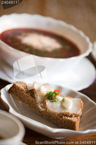 Image of Ukrainian borscht soup 