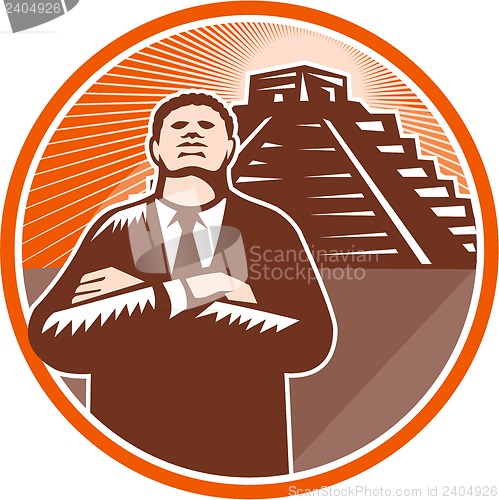 Image of African American Businessman Protect Pyramid