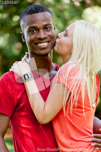 Image of young couple in love summertime fun happiness romance 