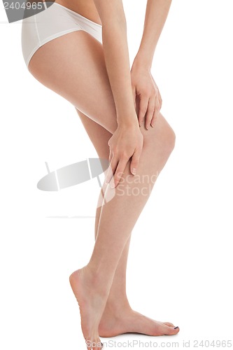 Image of attractive woman legs isolated on white 