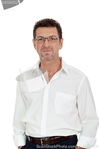 Image of successful selfconfident smiling adult businessman isolated