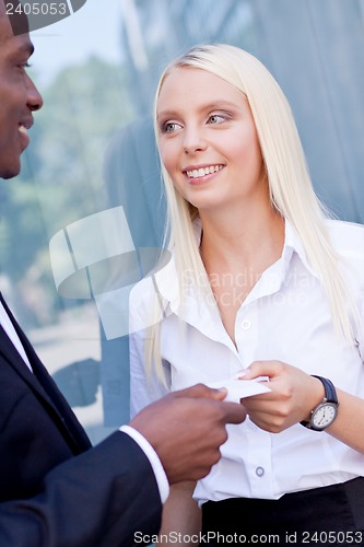 Image of successful business team diversity outdoor summer 