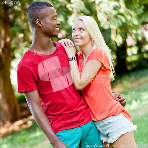 Image of young couple in love summertime fun happiness romance 
