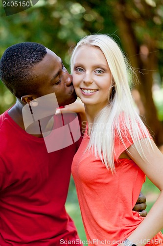 Image of young couple in love summertime fun happiness romance 
