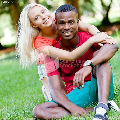 Image of young couple in love summertime fun happiness romance 
