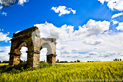 Image of Wheat Fields with ruin