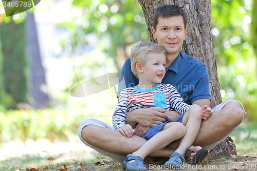 Image of family hiking