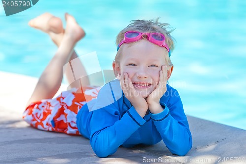 Image of child by the pool
