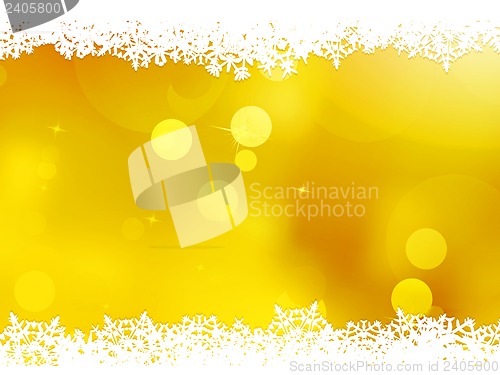 Image of Christmas orange with snow flakes. EPS 10