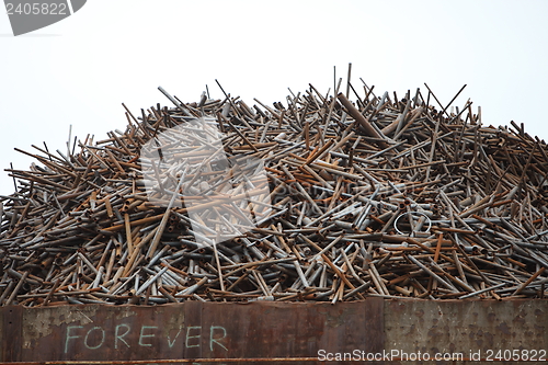 Image of Pile of old rusty metal