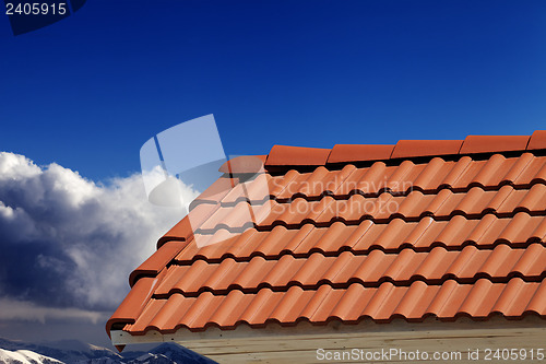 Image of Roof tiles and blue sky in nice day 