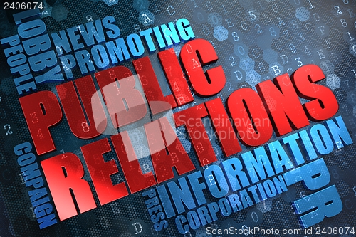 Image of Public Relations. Wordcloud Concept.