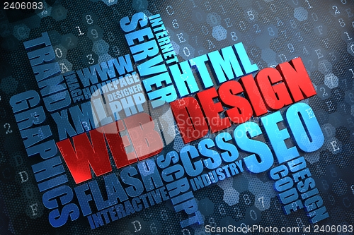 Image of Web Design. Wordcloud Concept.